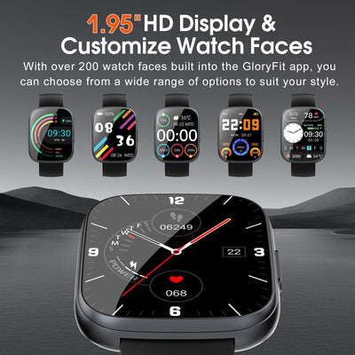 Smart Watch for Men Women(Answer/Make Calls), 1.95" HD Touch Screen Fitness Watch with Sleep Heart Rate Monitor, 110+ Sports Modes, IP68 Waterproof Activity Trackers Compatible with Android iOS, Black