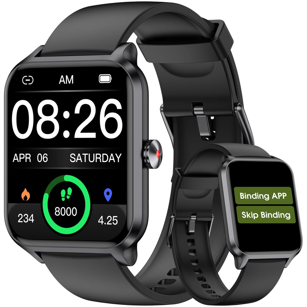 Smart Watch No App/Phone Required,42mm Smartwatch for Women Men,Fitness Tracker Watch with Heart Rate Monitor, Sleep Tracker, Pedometer,Step Counter,IP68 Waterproof, for Android iOS Phones