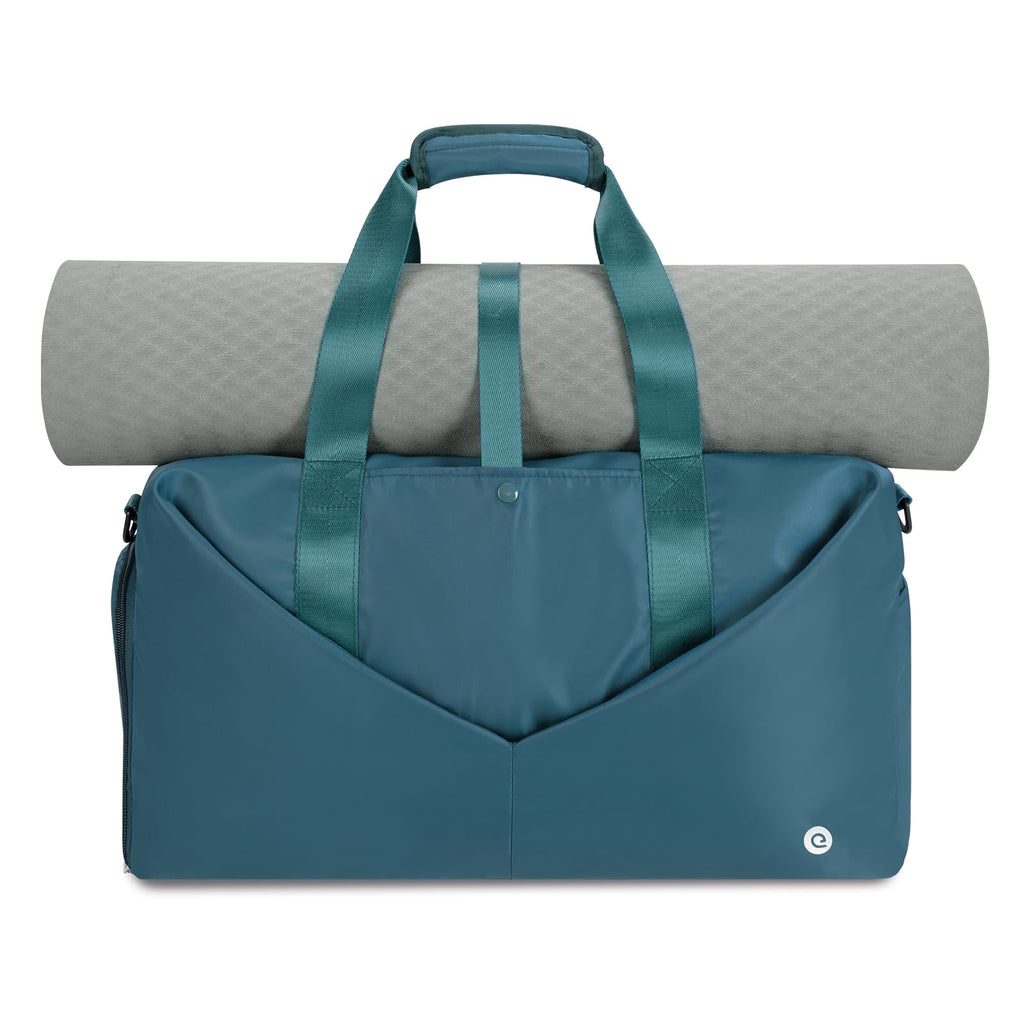 Ceneda 20" Gym Bag for Women with Wet Pocket & Shoe Compartment, Lightweight Duffel Waterproof Carry On Duffle for Travel, Yoga, Overnight (Green)