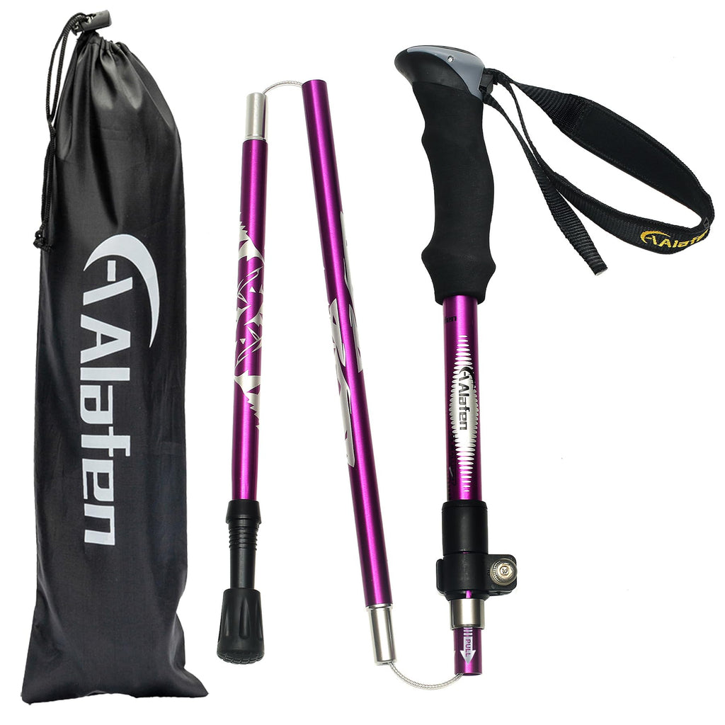 Aluminum Collapsible Ultralight Travel Trekking Hiking Pole for Men and Women (Fits 5'3" - 6'2")