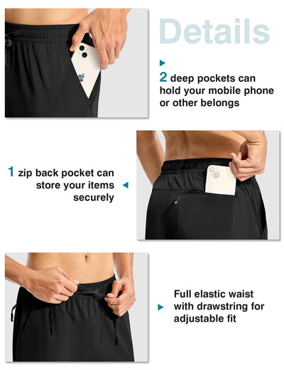 TBMPOY Mens Hiking Pants Lightweight Quick Dry 3 Pockets Travel Fishing Water-Resistant Athletic Workout Sweatpants