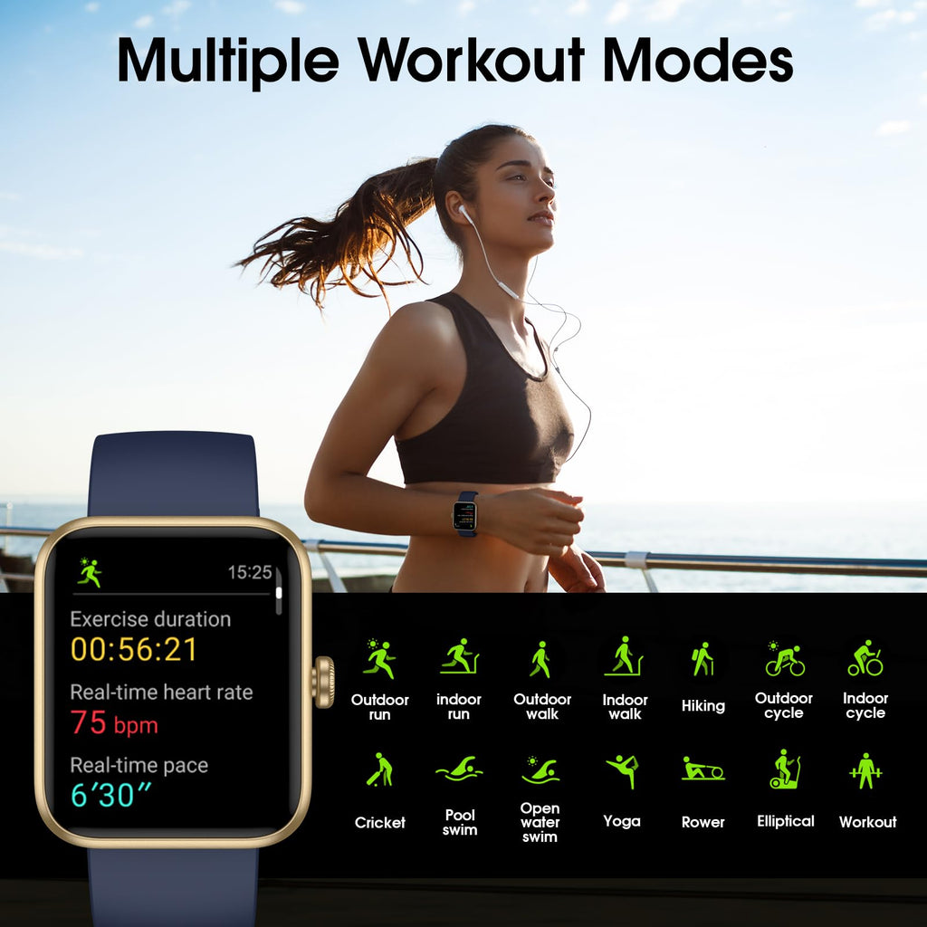 Smart Watch for Women Men, Fitness Tracker Watch with Heart Rate Monitor, Sleep, Blood Oxygen Tracker, 5ATM Waterproof Smartwatch Sports Watch Compatible with Android iOS Phones Step Calories Counter