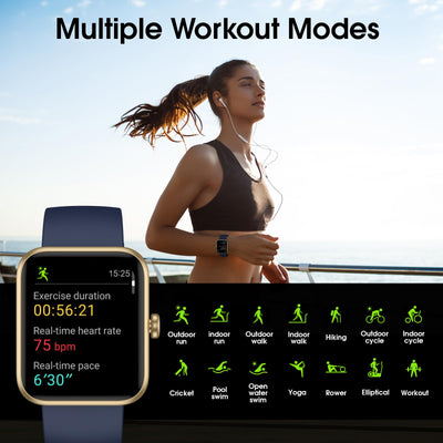 Smart Watch for Women Men, Fitness Tracker Watch with Heart Rate Monitor, Sleep, Blood Oxygen Tracker, 5ATM Waterproof Smartwatch Sports Watch Compatible with Android iOS Phones Step Calories Counter
