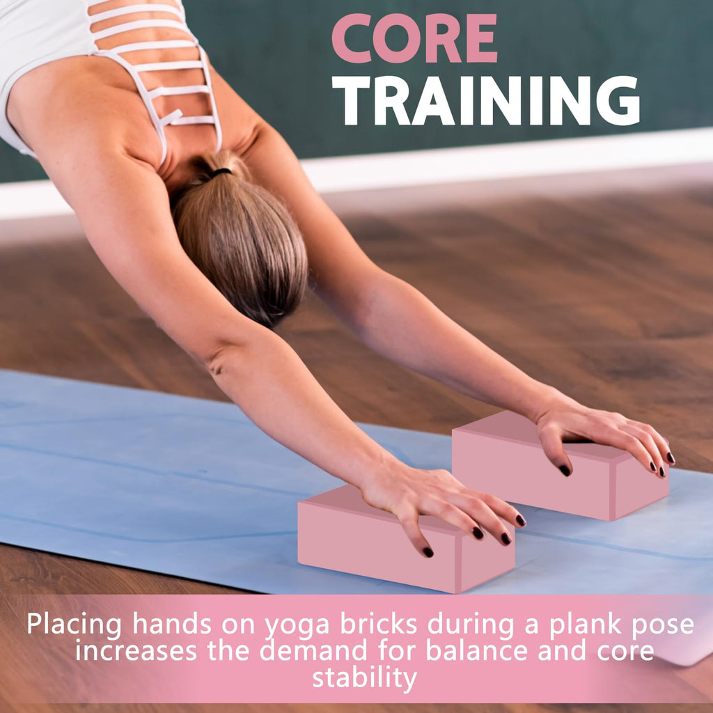9"x6"x3" Yoga Blocks, Soft Non-Slip Surface Premium Foam Blocks, Supportive, Lightweight, Odor Resistant, Yoga Accessories for Pilates Meditation General Fitness Stretching Toning
