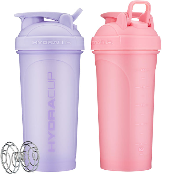 Hydra Cup ProFlow [2 Pack] 28 oz Shaker Bottles for Protein Shakes, Shaker Cups with Ball Blender Whisk, Shaker Bottle with Handle, Travel To Go, BPA Free (Black & Grey, 28oz)