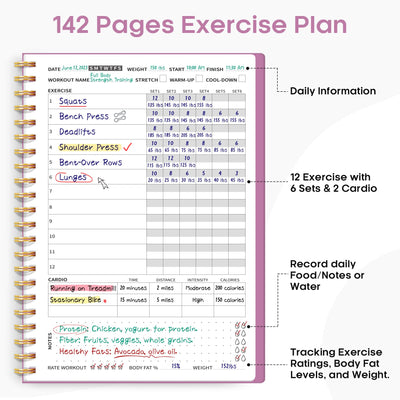 Fitness Workout Journal for Women & Men, A5(5.5" x 8.2") Workout Log Book Planner for Tracking, Progress, and Achieving Your Wellness Goals - Green