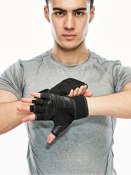 Men's Grip-Enhancing Gym Gloves for Pull-Ups