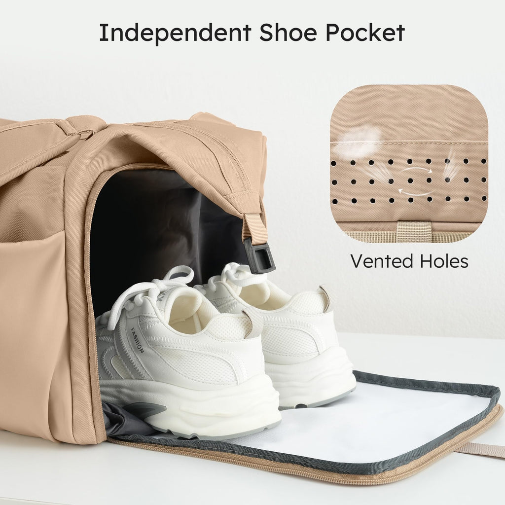 Gym Bag for Men with 2 Upgraded Bottle Holders Convertible Duffle Bag and Gym Backpack Waterproof Sports Bags with Shoes Compartment and Wet Pocket - Black