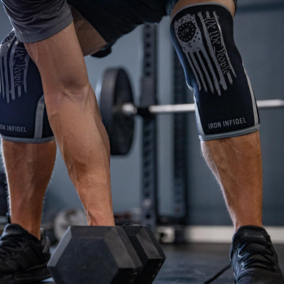 Knee Sleeves for Weightlifting & Powerlifting (7mm Pair) For Men & Women - Knee Wraps for Weight Lifting, Squats, Fitness, Gym Workout, Crossfit - IPF Approved Knee Compression Sleeve Support