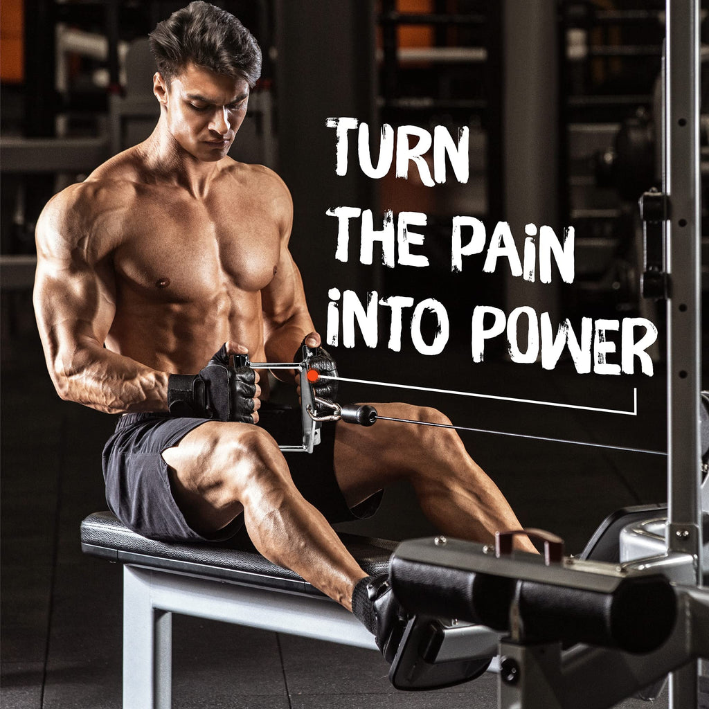 Yes4All Cable Machine Attachment, Row Handles, Tricep Rope, Straight Bar, V Bar, LAT Pulldown Accessories Load 880 LB for Home Gym