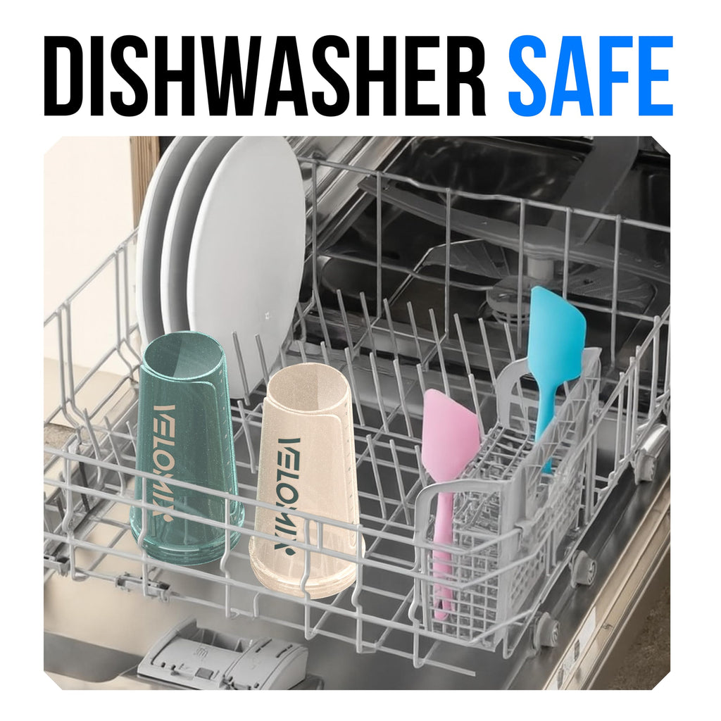 VELOMIX -2 Pack- 28 oz Protein Shaker Bottles for Protein Mixes - 2x Wire Whisk | Leak Proof Shaker Cups for Protein Shakes | Protein Shaker Bottle Pack (Black/Transparent)