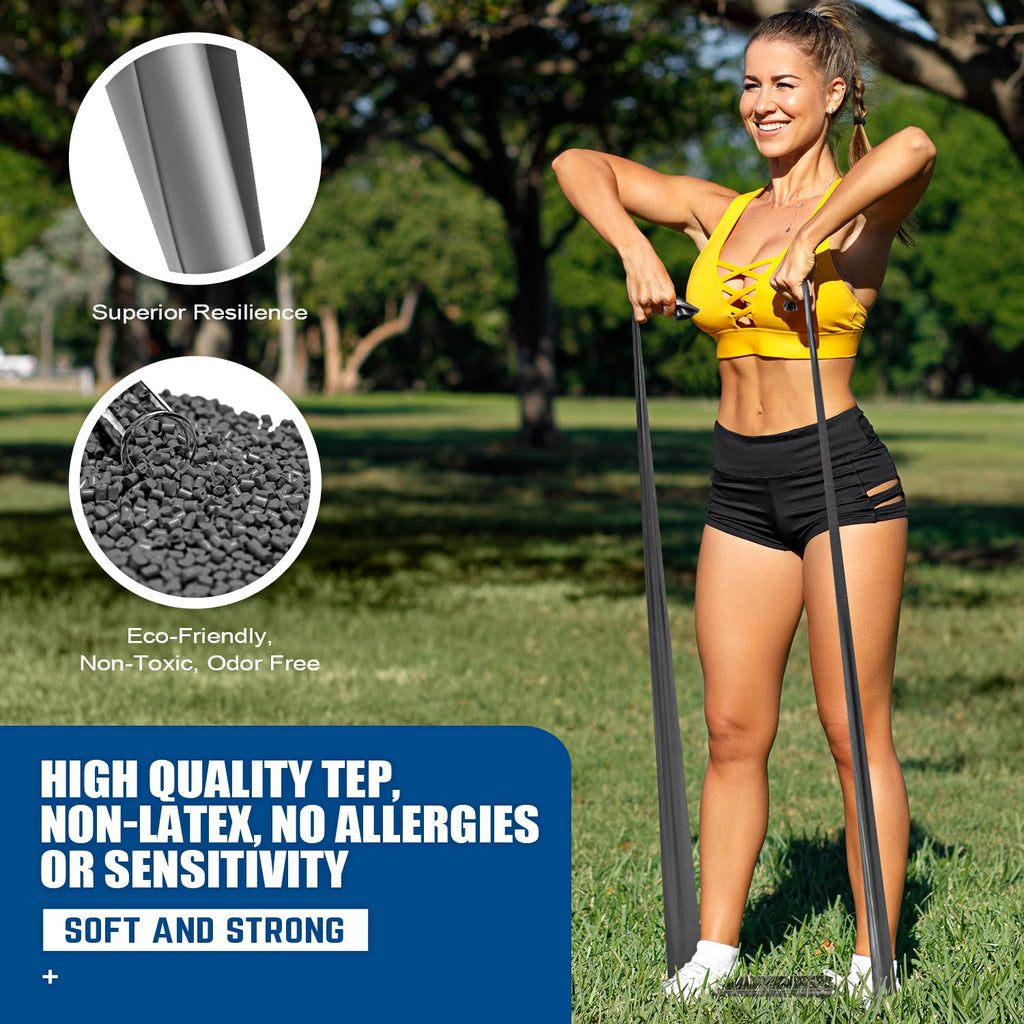 Resistance Bands, Exercise Bands, Physical Therapy Bands for Strength Training, Yoga, Pilates, Stretch Elastic Band with Different Strengths, Workout Bands for Home Gym