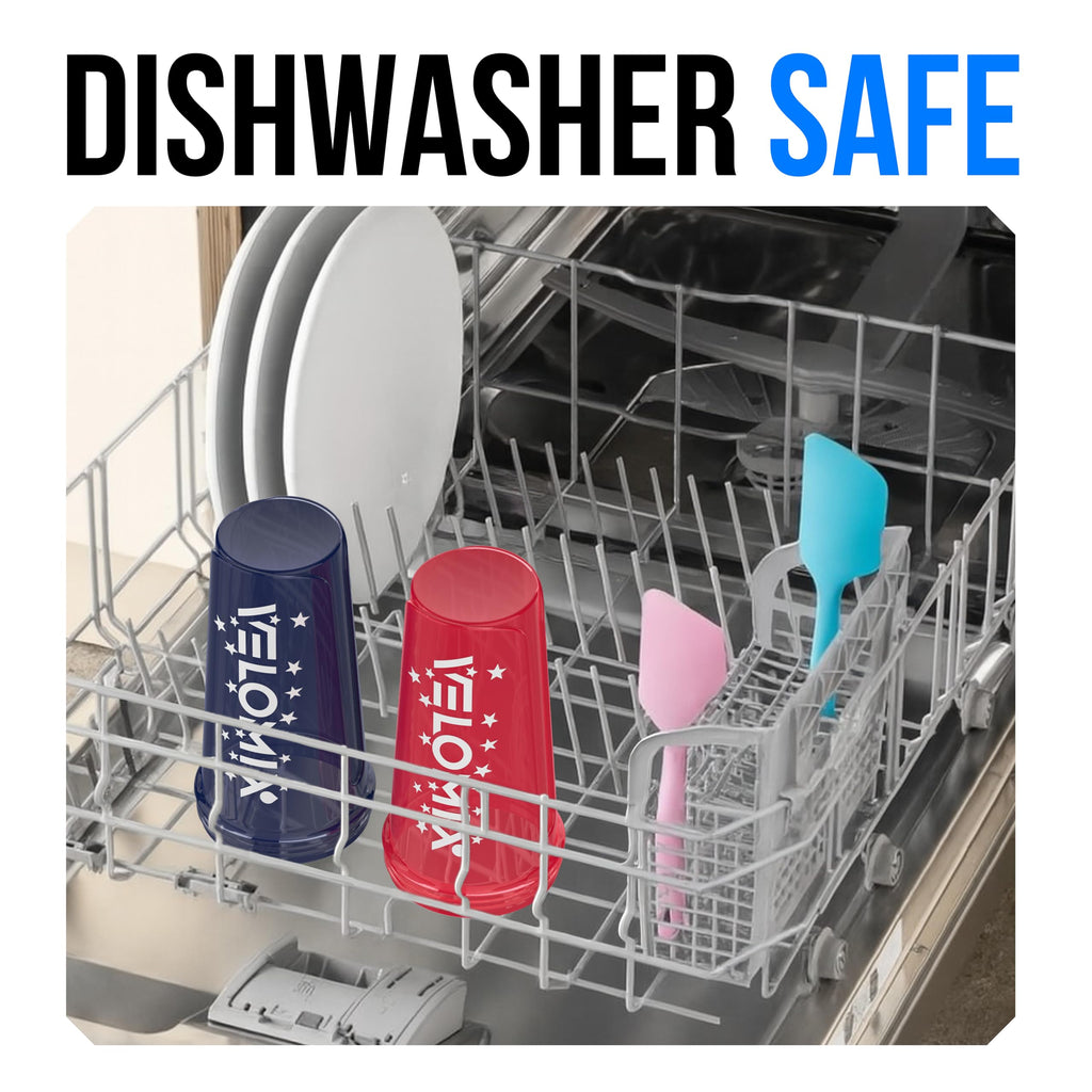 VELOMIX -2 Pack- 28 oz Protein Shaker Bottles for Protein Mixes - 2x Wire Whisk | Leak Proof Shaker Cups for Protein Shakes | Protein Shaker Bottle Pack (Black/Transparent)