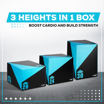Yes4All 3 in 1 Foam Plyometric Jump Box for Training & Conditioning - Plyo Jump Box for Fitness Workout Exercise