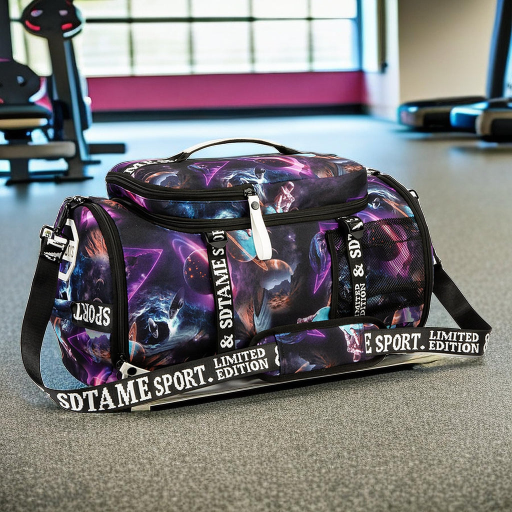 Gym Duffle Bag Backpack with Shoe Compartment,4 ways Travel Backpack for Women and Men,Multi-Functional Weekender bag with Waterproof Layer&Laptop Compartment for Fitness, Travel,Camping