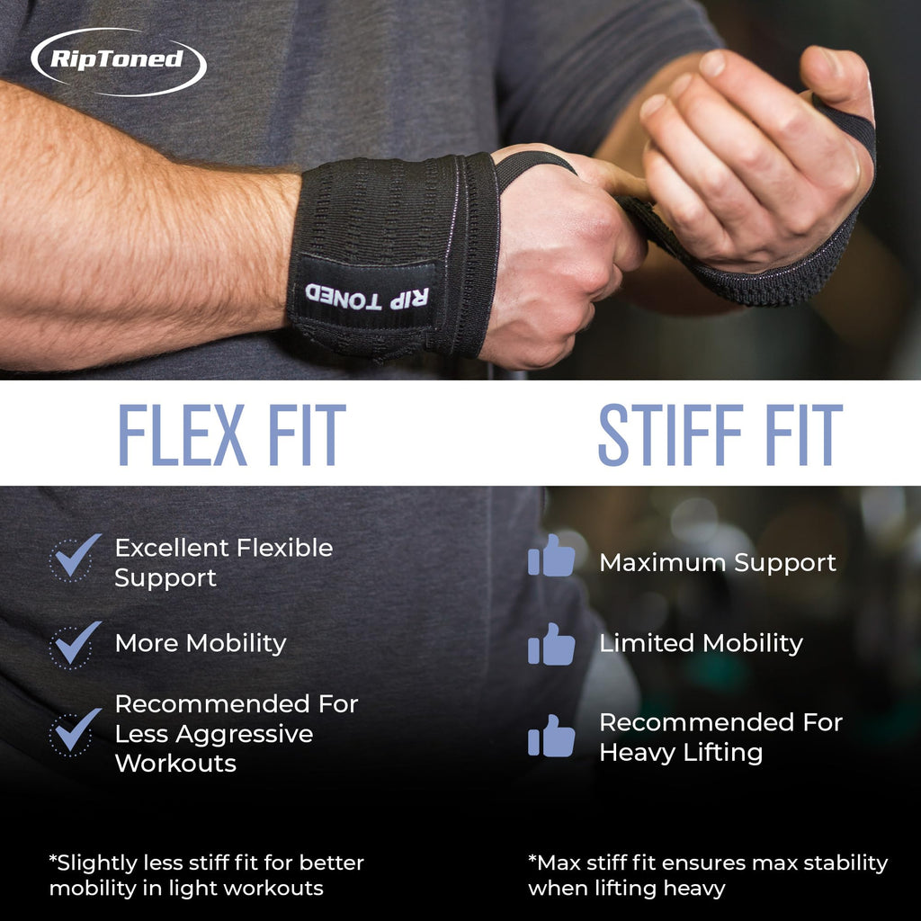 Rip Toned 18” Wrist Wraps - USPA Endorsed Wrist Straps for Weightlifting - Quality Wrist Support - Adjustable, Durable, Machine Washable - Gym Wraps for Powerlifting - for Men & Women
