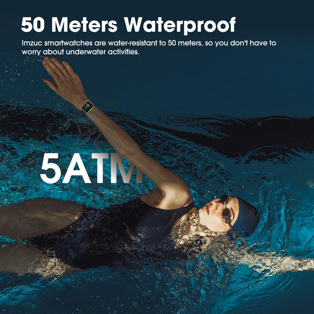 Smart Watch for Women Men, Fitness Tracker Watch with Heart Rate Monitor, Sleep, Blood Oxygen Tracker, 5ATM Waterproof Smartwatch Sports Watch Compatible with Android iOS Phones Step Calories Counter