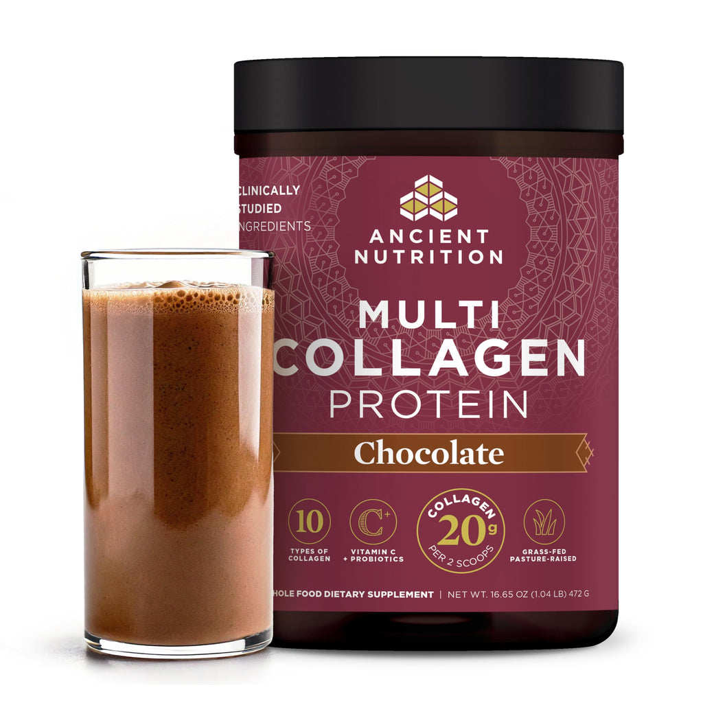 Ancient Nutrition Collagen Powder Protein with Probiotics, Unflavored Multi Collagen Protein with Vitamin C, 45 Servings, Hydrolyzed Collagen Peptides Supports Skin and Nails, Gut Health, 16oz