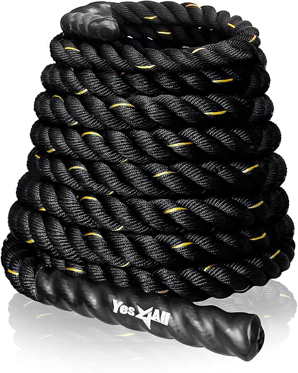 Yes4All 1.5/2 Inch Battle Ropes with Extra Protective Sleeve, Workout Ropes for Cross-Training Home Gym & Fitness Exercises, Strength Training - 30,40,50 Feet Lengths Available