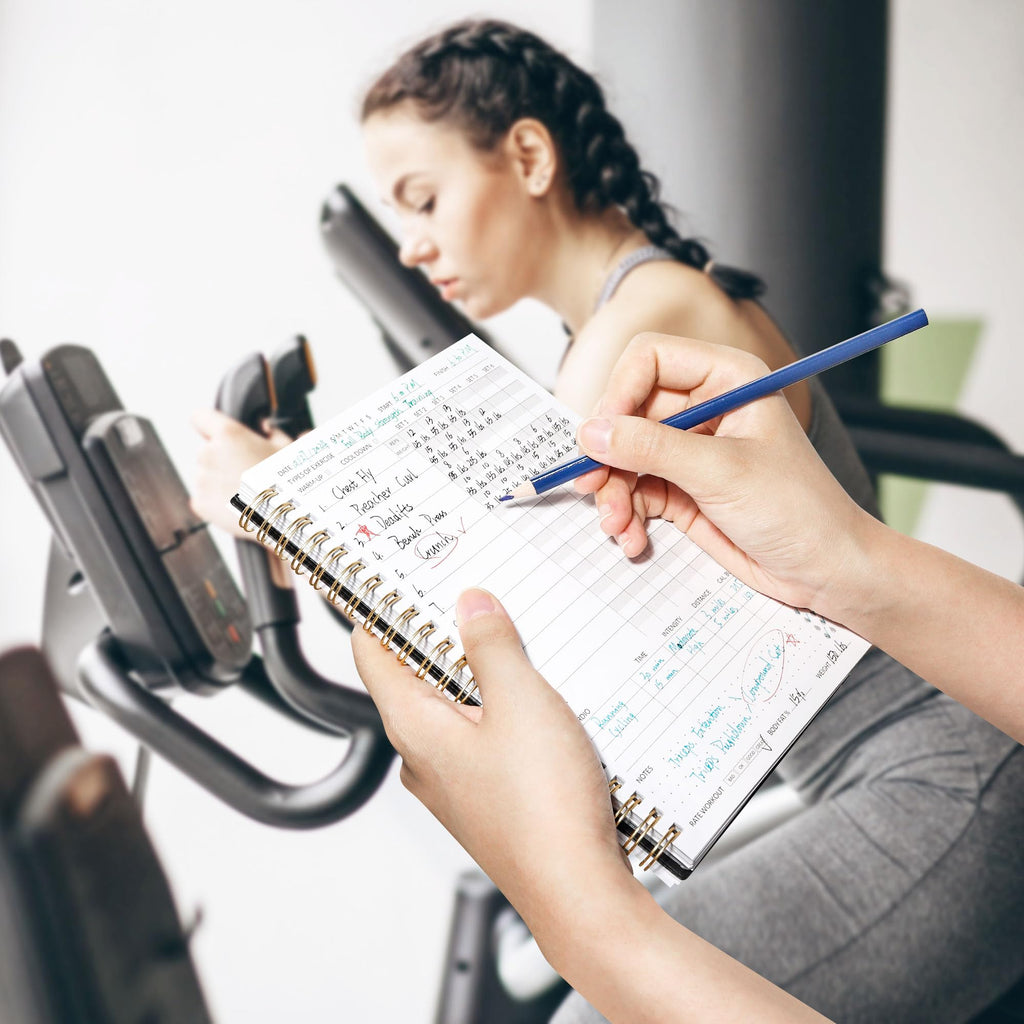 Fitness Journal Workout Planner for Women & Men, A5 (6.4" x 8.3") Workout Journal Log Book Planner Gift for Track Gym Essentials, Home Workouts, Track Progress, Achieve Wellness Goals, Pink