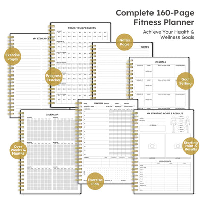 Fitness Workout Journal for Women & Men, A5(5.5" x 8.2") Workout Log Book Planner for Tracking, Progress, and Achieving Your Wellness Goals - Green