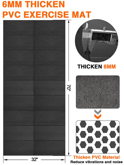 Treadmill Mat 96"x36", WERCHO Walking Pad Mat for Carpet Hardwood Floors 6mm Heavy-Duty Exercise Equipment Mat for Rowing Machine, Treadmil Pad, Spin Bike, Elliptical Trainer, Home, Gym