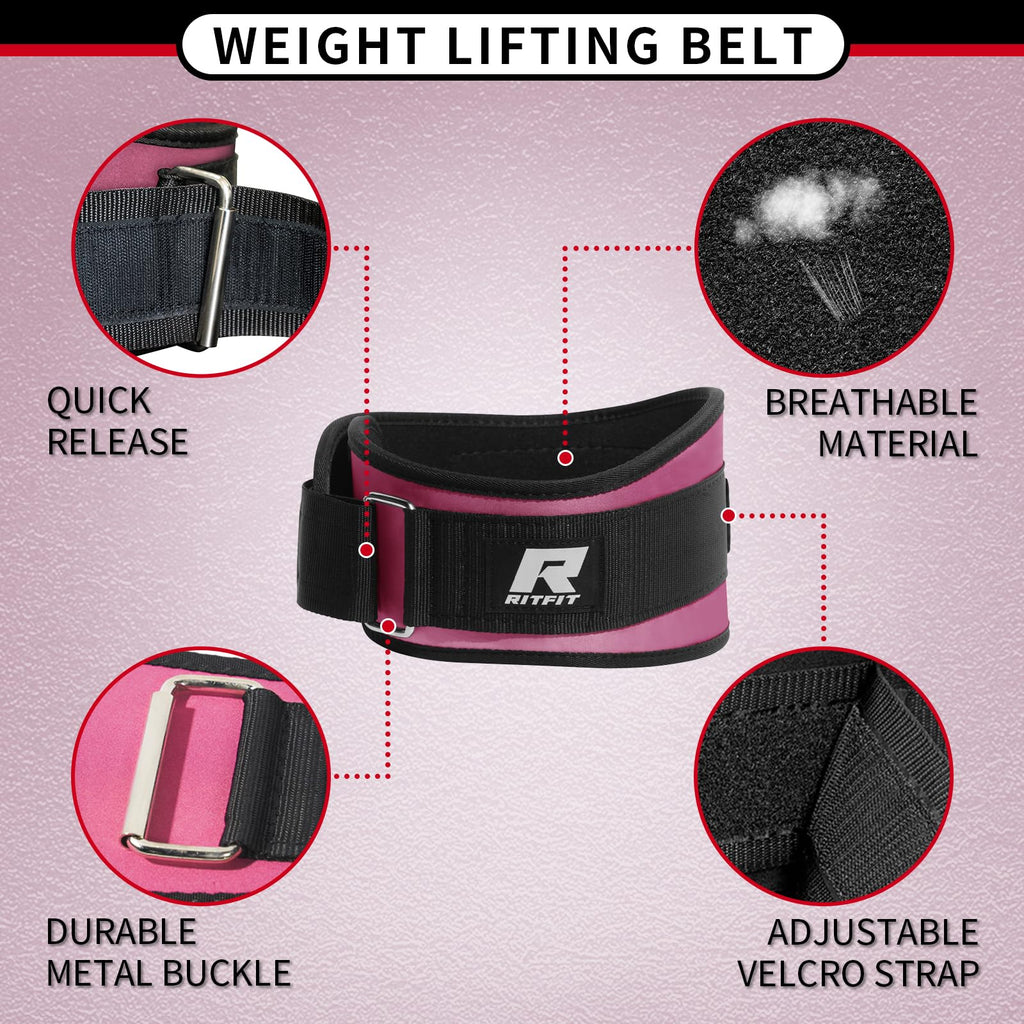 RitFit Weight Lifting Belt - Great for Squats, Lunges, Deadlift, Thrusters - Men and Women - 6 Inch Black/Camouflage