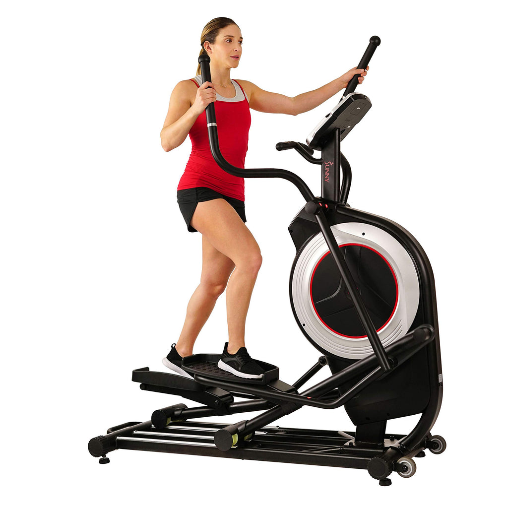 Sunny Health & Fitness Elliptical Trainer Machine w/Built-in Pulse Sensor, Low Impact Cardio Exerciser & Full-Body Cross Training for Home, Optional Free SunnyFit App Link & Electric w/300LB Load