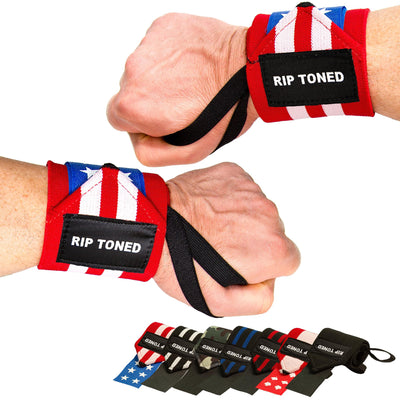 Rip Toned 18” Wrist Wraps - USPA Endorsed Wrist Straps for Weightlifting - Quality Wrist Support - Adjustable, Durable, Machine Washable - Gym Wraps for Powerlifting - for Men & Women
