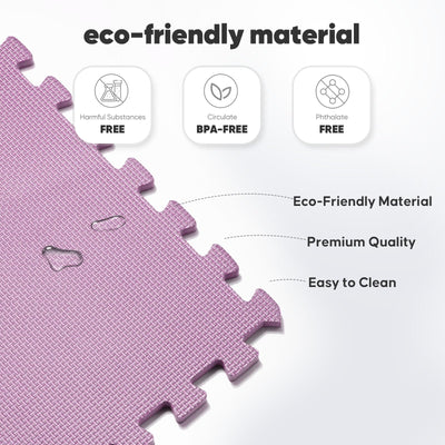 Home Gym Mat, Puzzle Exercise Mat, EVA Interlocking Foam Floor Tiles for Home Workout Equipment and Kids' Play Areas - Grey, 24 in x 24 in x ½ in - 12 Tiles (Grey, 12 Pack, 48 SQ FT)