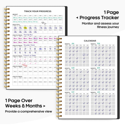 Fitness Workout Journal for Women & Men, A5(5.5" x 8.2") Workout Log Book Planner for Tracking, Progress, and Achieving Your Wellness Goals - Green