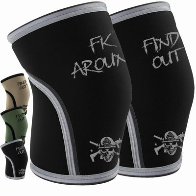 Knee Sleeves for Weightlifting & Powerlifting (7mm Pair) For Men & Women - Knee Wraps for Weight Lifting, Squats, Fitness, Gym Workout, Crossfit - IPF Approved Knee Compression Sleeve Support