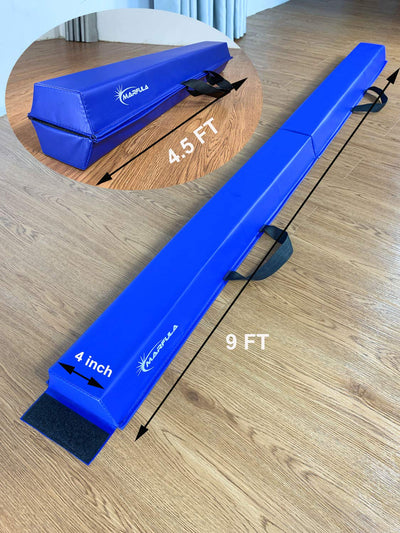 MARFULA Balance Beam - Folding Floor Gymnastics Equipment for Kids, Non Slip Base - 6 FT to 10 FT for Home Gym Use