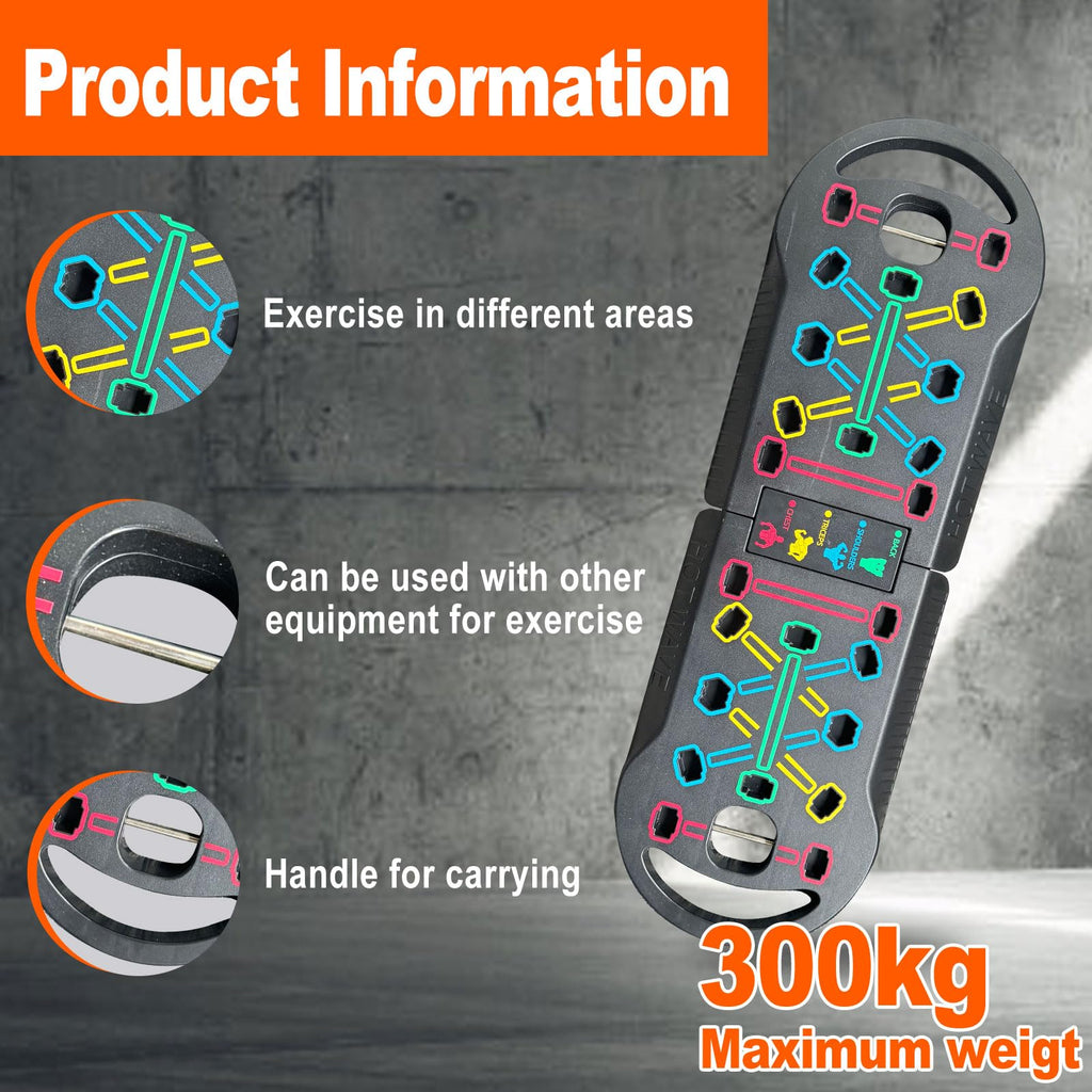 HOTWAVE Portable Exercise Equipment with 16 Gym Accessories,20 in 1 Push Up Board Fitness,Resistance Bands with Ab Roller Wheel,at Home Workout for Men