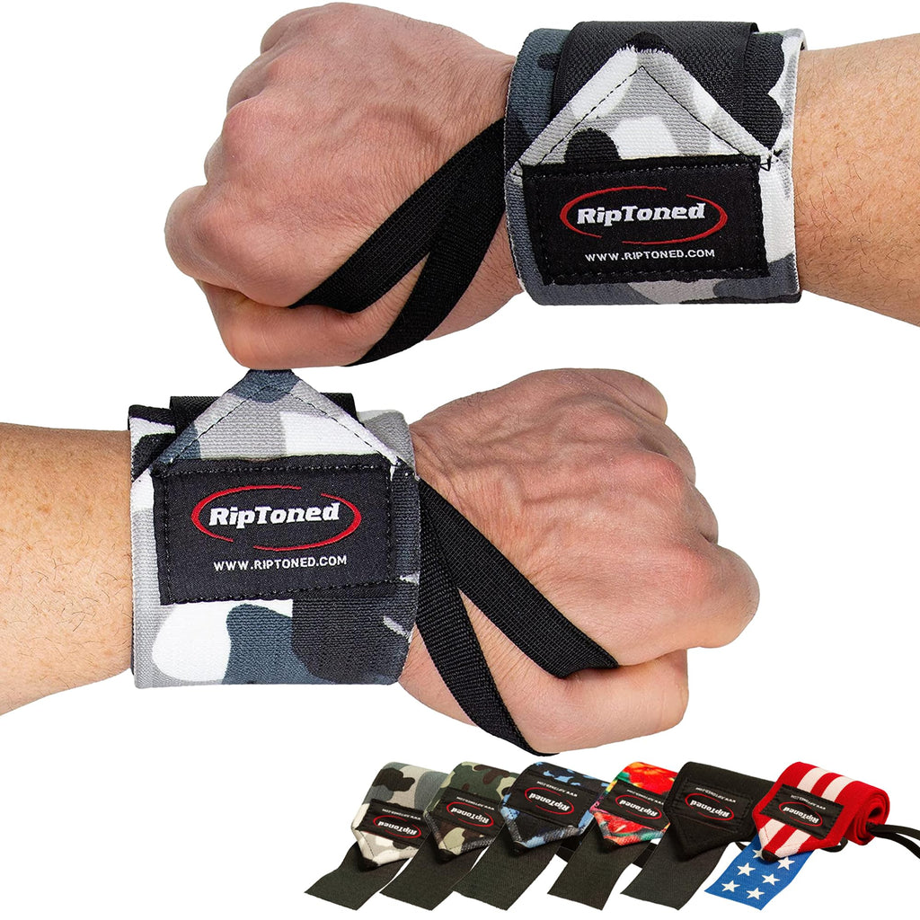Rip Toned 18” Wrist Wraps - USPA Endorsed Wrist Straps for Weightlifting - Quality Wrist Support - Adjustable, Durable, Machine Washable - Gym Wraps for Powerlifting - for Men & Women