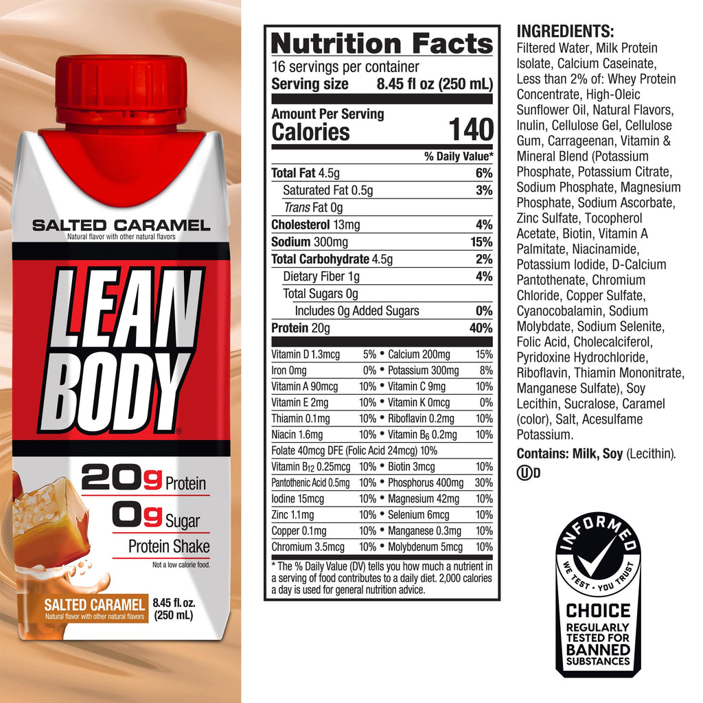 Labrada Lean Body Ready-to-Drink Cookies and Cream Protein Shake, 40g Protein, Whey Blend , 0 Sugar, Gluten No, 22 Vitamins & Minerals, (Recyclable Carton & Lid - Pack of 12) LABRADA , 17 Fl Oz (Pack of 12)