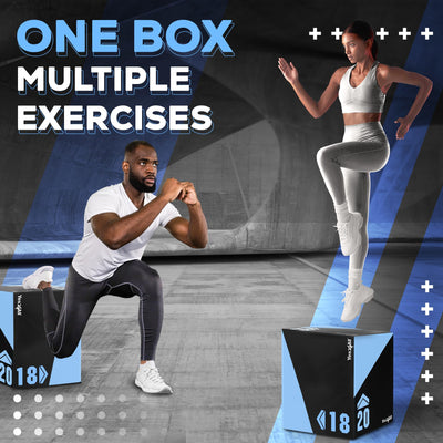 Yes4All 3 in 1 Foam Plyometric Jump Box for Training & Conditioning - Plyo Jump Box for Fitness Workout Exercise