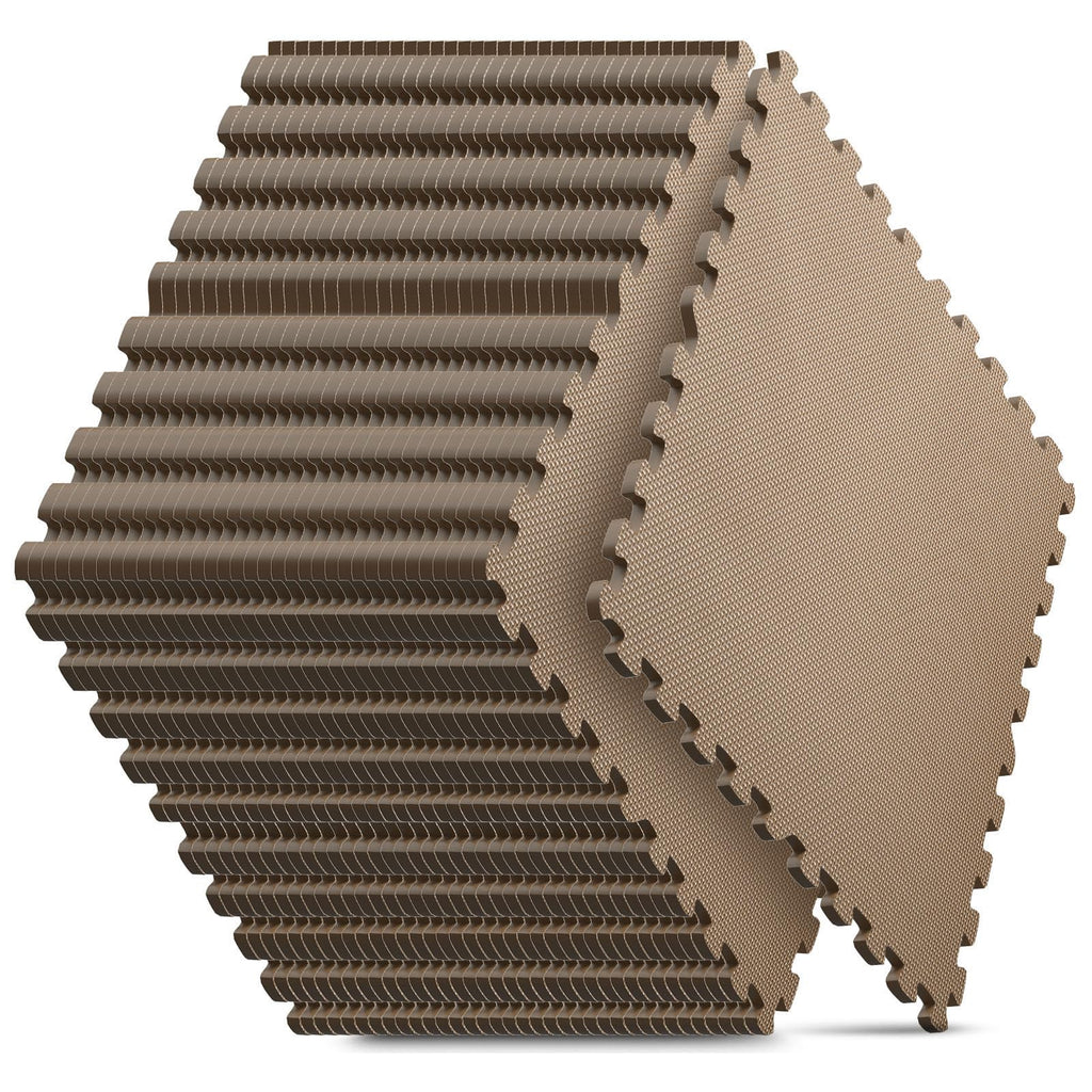 Home Gym Mat, Puzzle Exercise Mat, EVA Interlocking Foam Floor Tiles for Home Workout Equipment and Kids' Play Areas - Grey, 24 in x 24 in x ½ in - 12 Tiles (Grey, 12 Pack, 48 SQ FT)