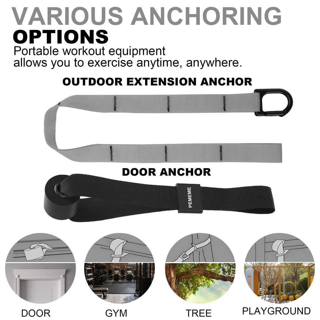 Home Resistance Training Kit | Full-Body Workout with Suspension Trainer Straps, Door Anchor, Handles, and Carrying Bag | Complete Home Gym Equipment