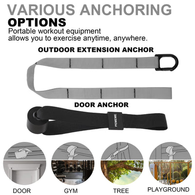 Home Resistance Training Kit | Full-Body Workout with Suspension Trainer Straps, Door Anchor, Handles, and Carrying Bag | Complete Home Gym Equipment