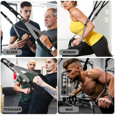 Home Resistance Training Kit | Full-Body Workout with Suspension Trainer Straps, Door Anchor, Handles, and Carrying Bag | Complete Home Gym Equipment