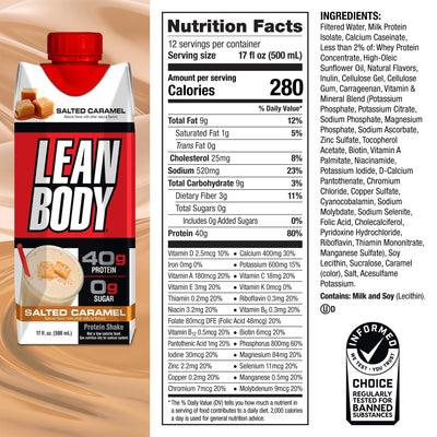 Labrada Lean Body Ready-to-Drink Cookies and Cream Protein Shake, 40g Protein, Whey Blend , 0 Sugar, Gluten No, 22 Vitamins & Minerals, (Recyclable Carton & Lid - Pack of 12) LABRADA , 17 Fl Oz (Pack of 12)