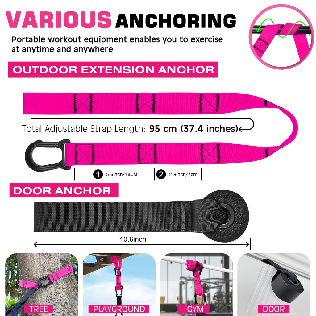 Home Resistance Training Kit, Suspension Trainer Straps with Adjustable Extension, Door Anchor, and Carry Bag – Strength Training Equipment for Full Body Bodyweight Workouts at Home or Outdoors