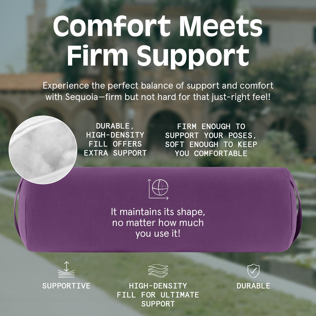 Retrospec Retrospec Sequoia Yoga Bolster Pillow - Meditation Cushion for Yoga Practices - Includes Machine Washable 100% Cotton Cover & Durable Carry Handle