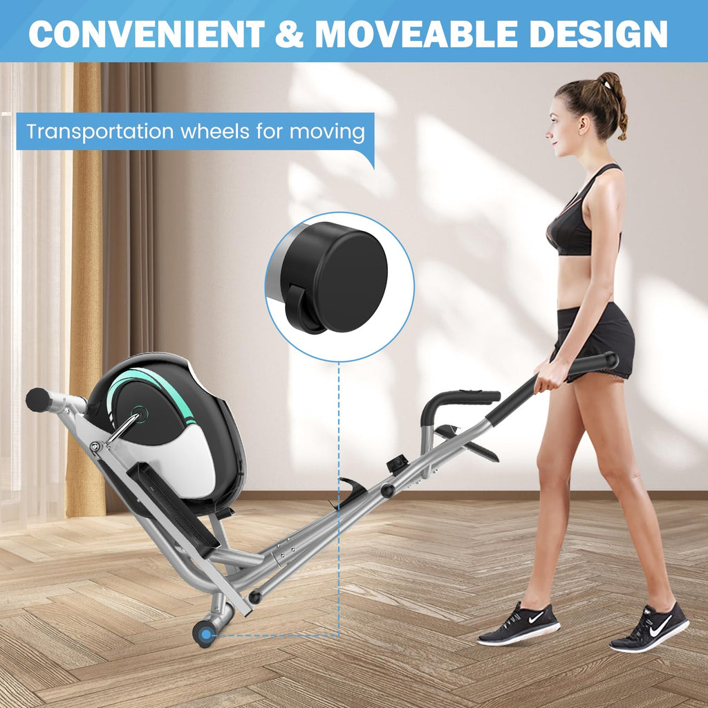 Elliptical Exercise Machine, Dripex Magnetic Elliptical Machine for Home, Hyper-Quiet Elliptical Training Machines w/ 6KG Flywheel, 8 Resistance Levels, Pulse Monitor, LCD Monitor, Device Holder