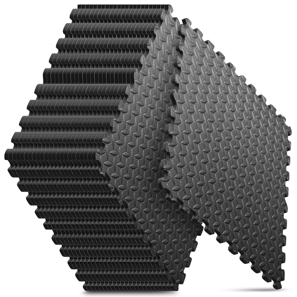 Home Gym Mat, Puzzle Exercise Mat, EVA Interlocking Foam Floor Tiles for Home Workout Equipment and Kids' Play Areas - Grey, 24 in x 24 in x ½ in - 12 Tiles (Grey, 12 Pack, 48 SQ FT)