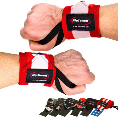 Rip Toned 18” Wrist Wraps - USPA Endorsed Wrist Straps for Weightlifting - Quality Wrist Support - Adjustable, Durable, Machine Washable - Gym Wraps for Powerlifting - for Men & Women