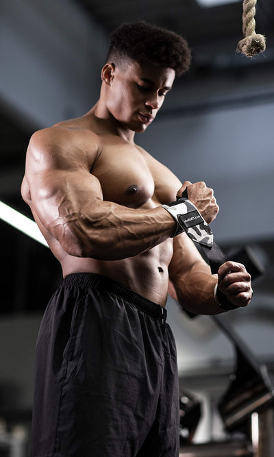 Fitgriff® Wrist Wraps for Weightlifting (18") Heavy-Duty Support for Gym, Bench Press, and Pushups (1 Pair) - for Men and Women (Black)