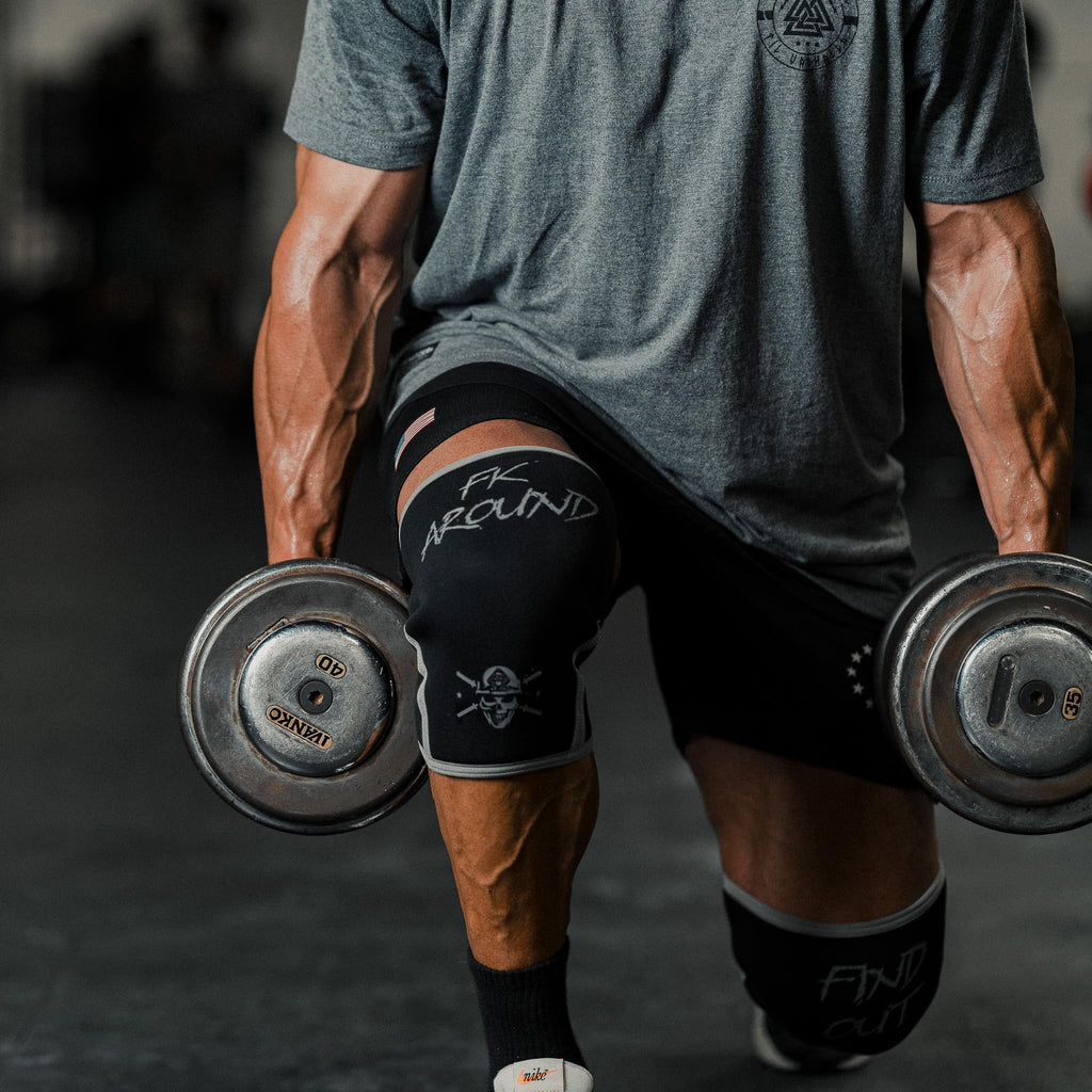 Knee Sleeves for Weightlifting & Powerlifting (7mm Pair) For Men & Women - Knee Wraps for Weight Lifting, Squats, Fitness, Gym Workout, Crossfit - IPF Approved Knee Compression Sleeve Support