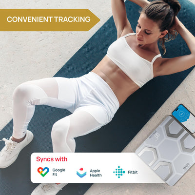 INEVIFIT EROS Bluetooth Body Fat Scale Smart BMI Highly Accurate Digital Bathroom Body Composition Analyzer with Wireless Smartphone APP 400 lbs 11.8 x 11.8 inch (Black)